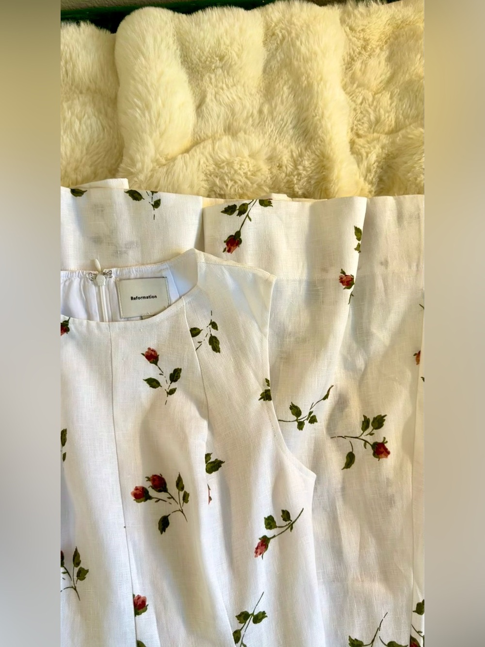 Reformation Cecilia Linen Dress floating rose, New without tags, never worn. - Picture 12 of 16
